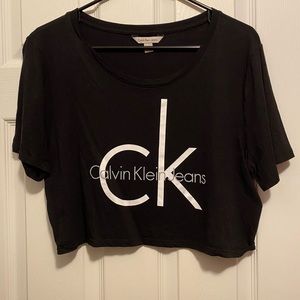 Black Calvin Klein Jeans Crop Tee